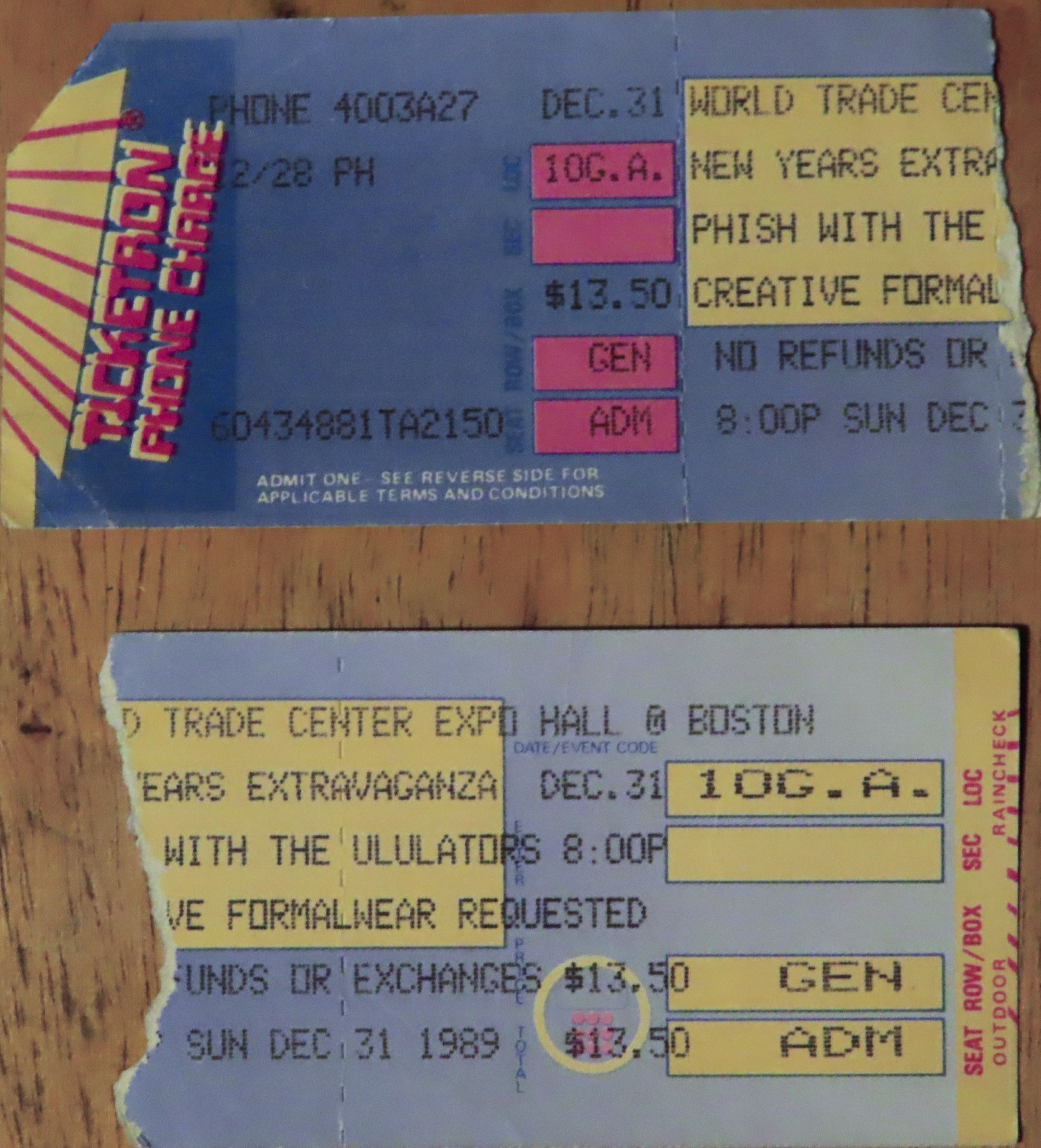 Ticket for 1989-12-31 at World Trade Center Exhibition Hall