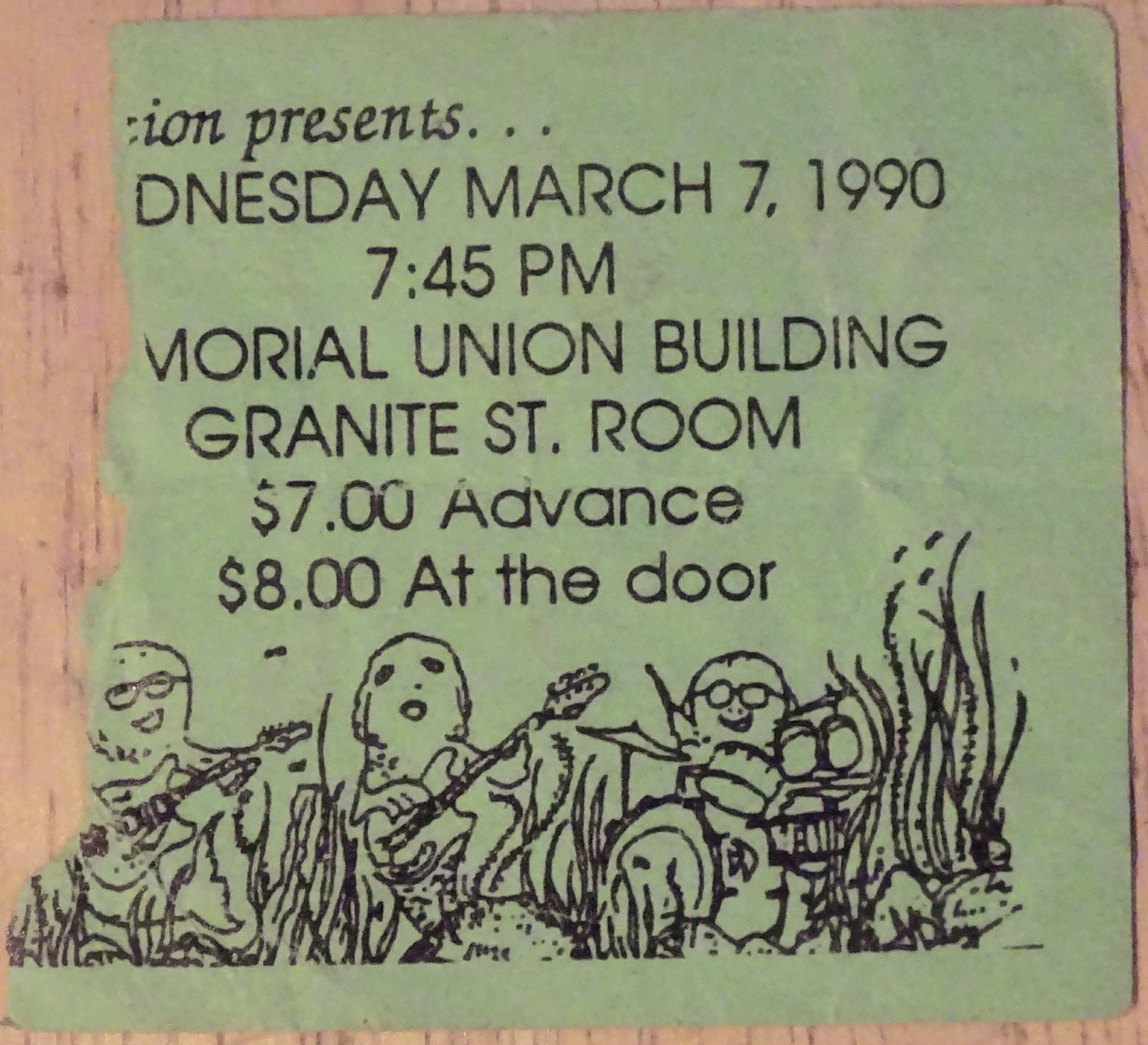 Ticket for 1990-03-07 at University Of New Hampshire