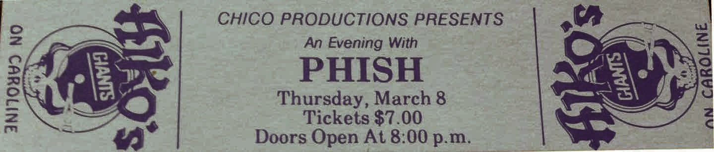 Ticket for 1990-03-08 at Aiko's
