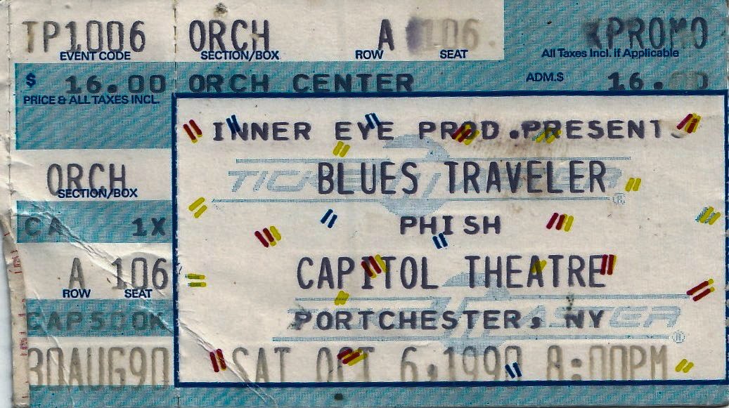 Ticket for 1990-10-06 at The Capitol Theatre
