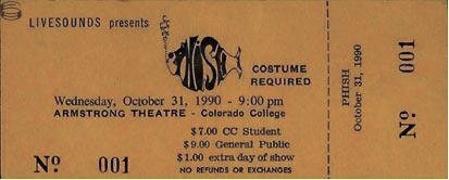 Ticket for 1990-10-31 at Colorado College