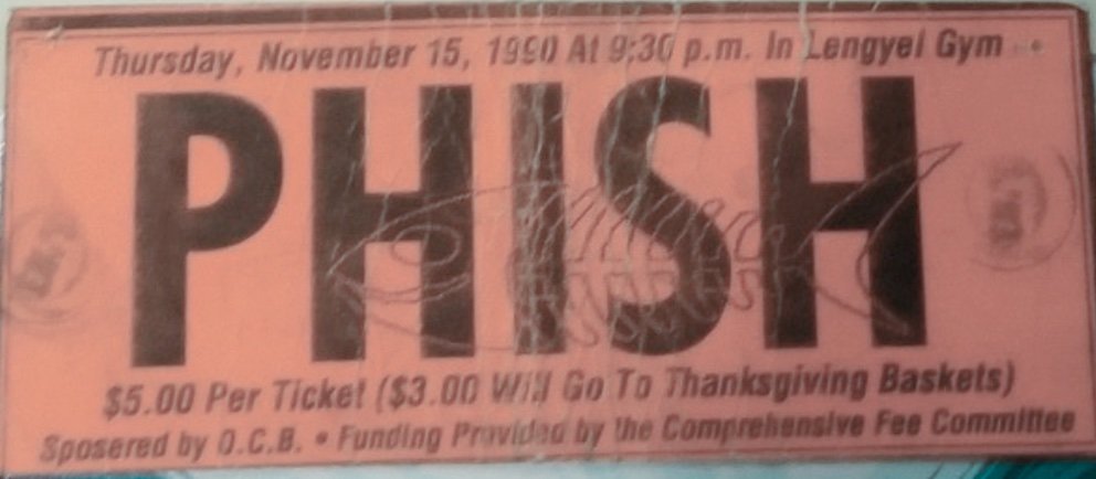 Ticket for 1990-11-15 at University Of Maine