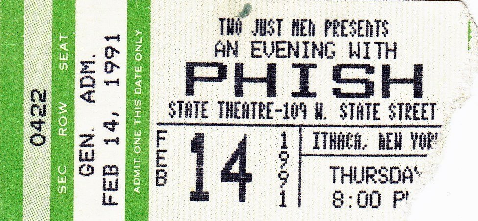 Ticket for 1991-02-14 at State Theatre