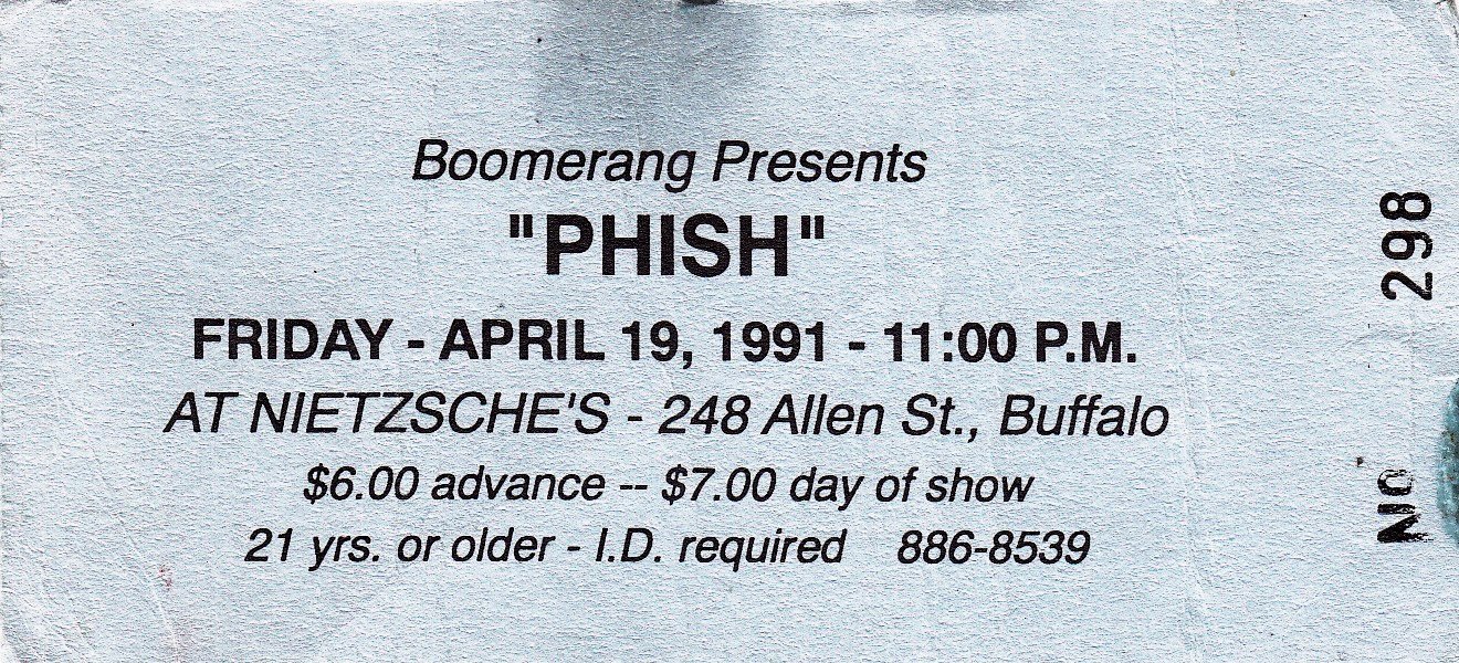 Ticket for 1991-04-19 at Nietzsche’s