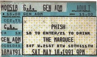Ticket for 1991-05-18 at The Marquee