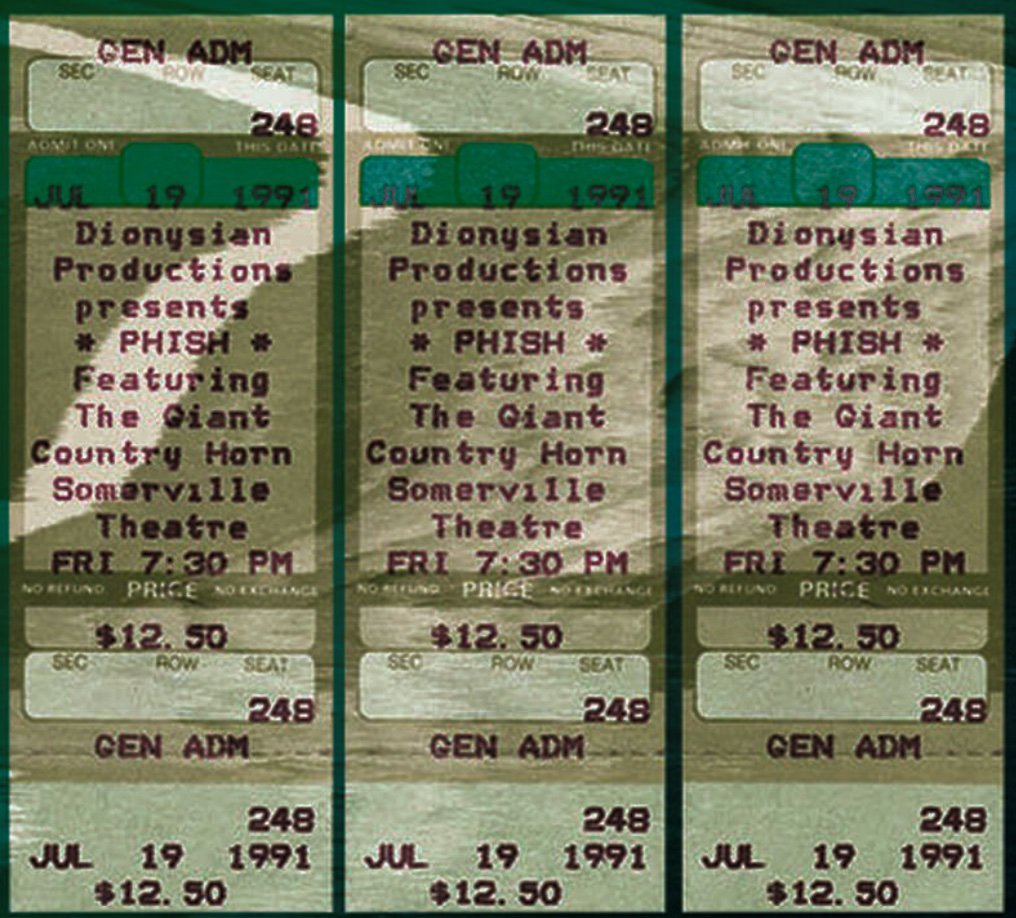Ticket for 1991-07-19 at Somerville Theatre