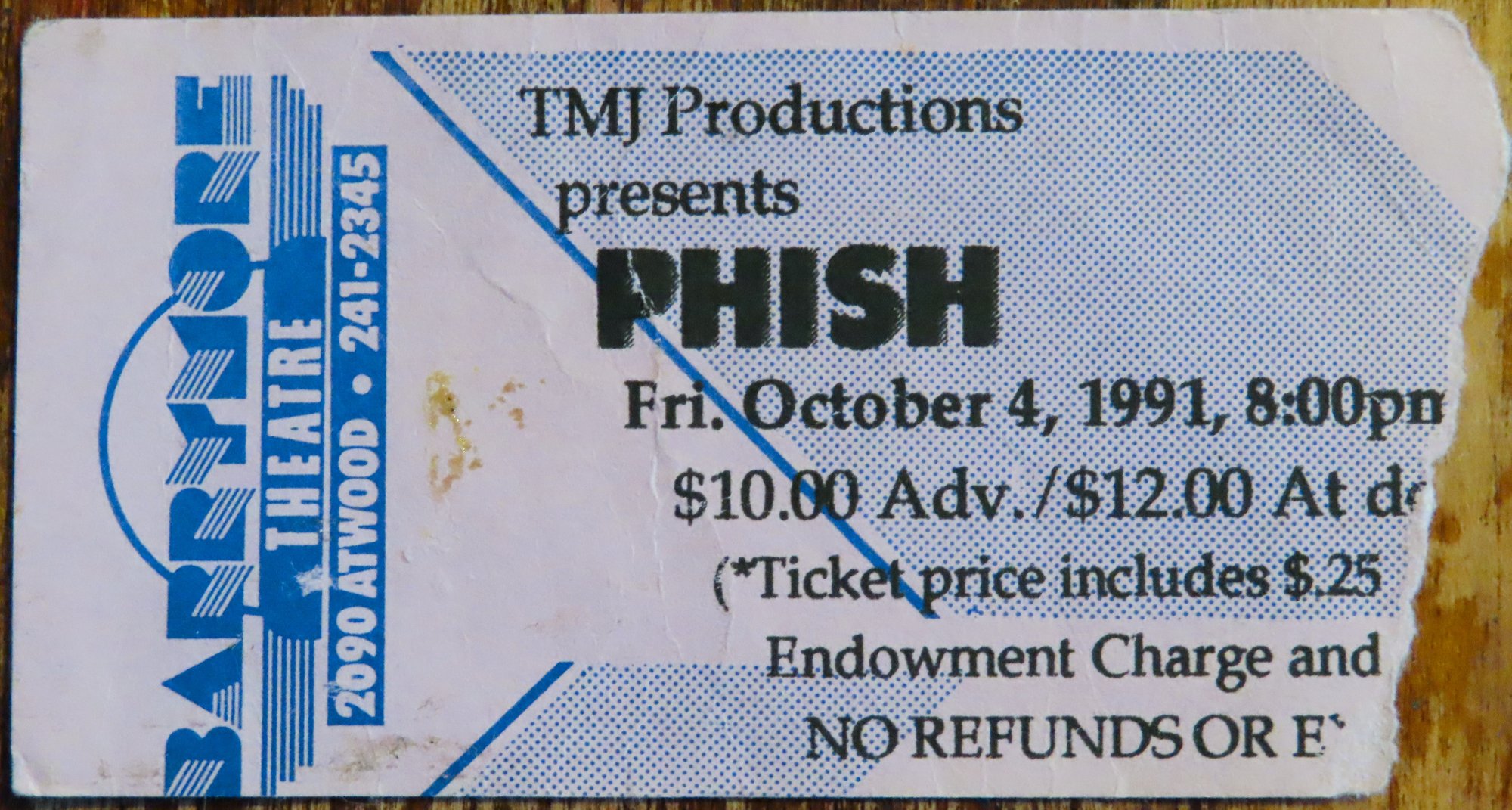 Ticket for 1991-10-04 at Barrymore Theatre