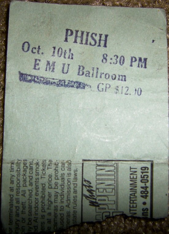 Ticket for 1991-10-10 at University Of Oregon