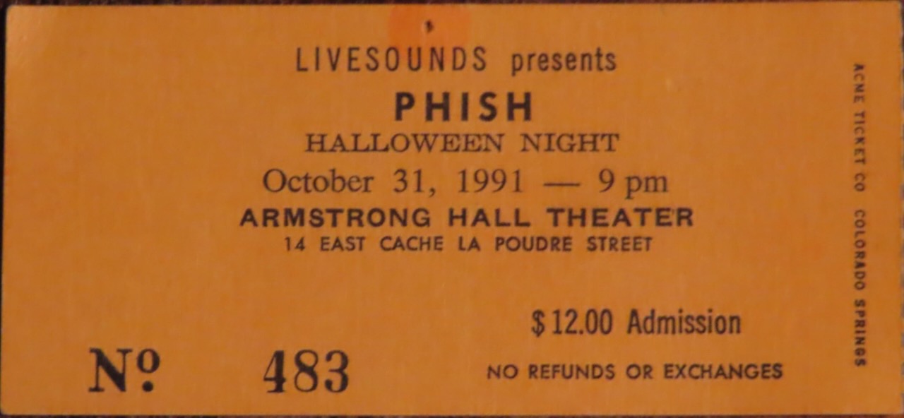 Ticket for 1991-10-31 at Armstrong Hall Theater