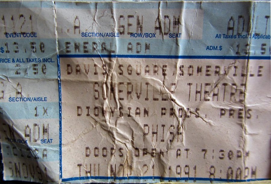 Ticket for 1991-11-21 at Somerville Theatre