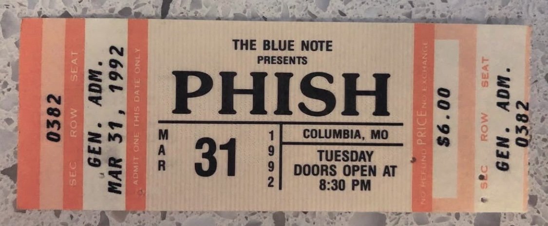 Ticket for 1992-03-31 at The Blue Note