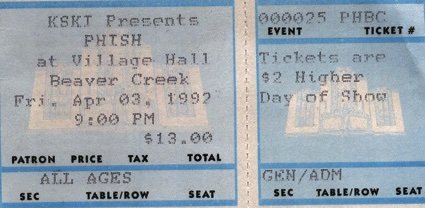 Ticket for 1992-04-03 at Beaver Creek