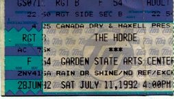 Ticket for 1992-07-11 at Garden State Arts Center