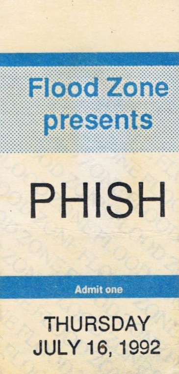Ticket for 1992-07-16 at Flood Zone