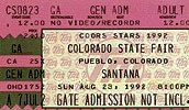 Ticket for 1992-08-23 at Colorado State Fair