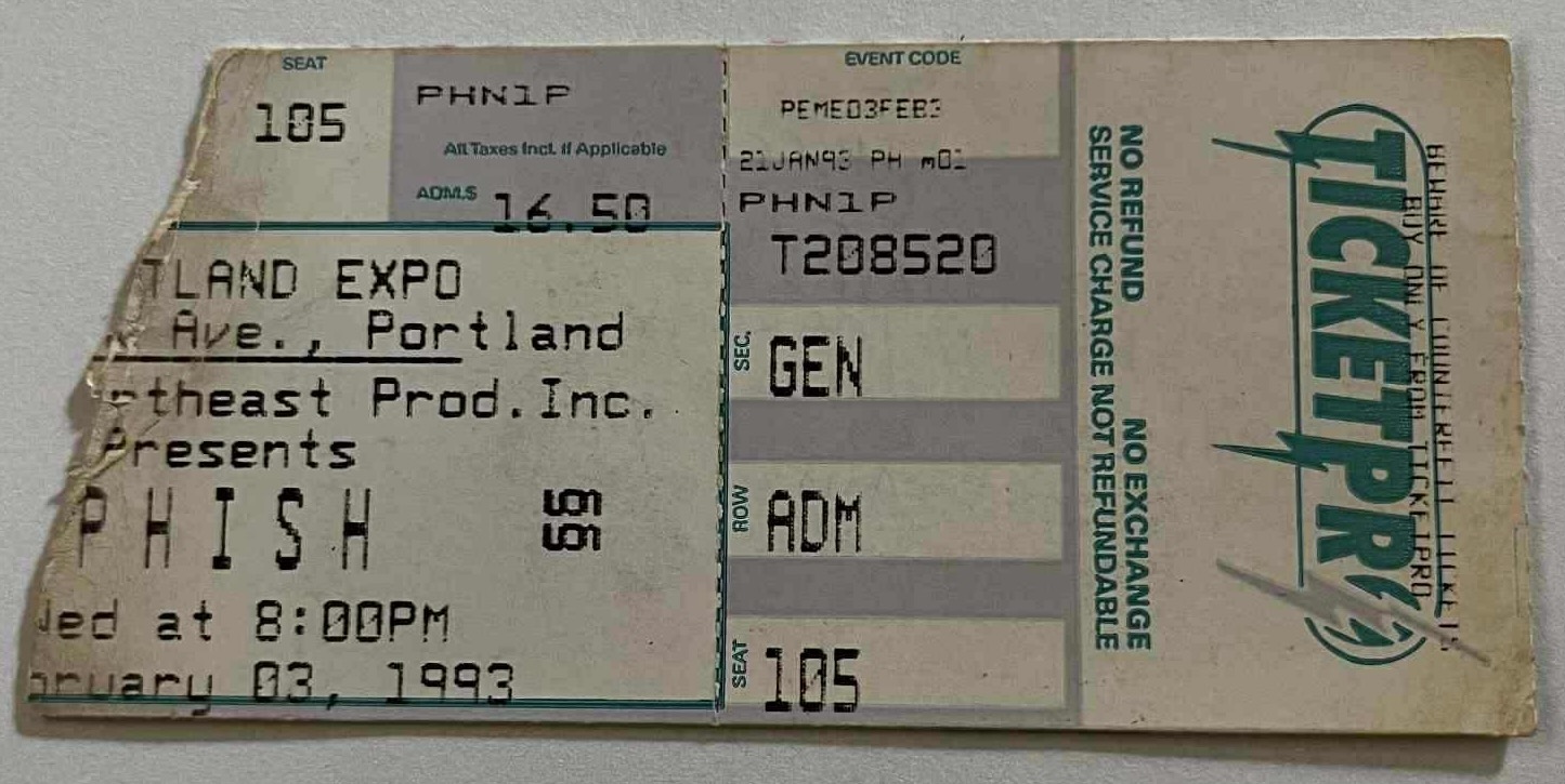 Ticket for 1993-02-03 at Portland Expo