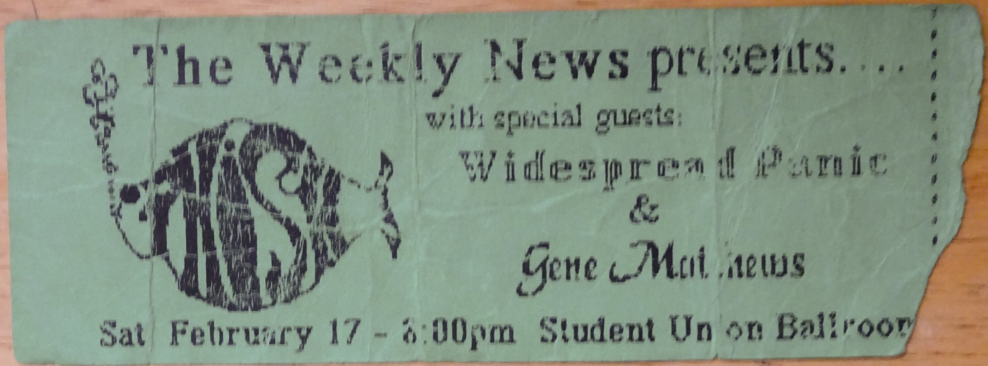 Ticket for 1993-02-17 at Benton Convention Center