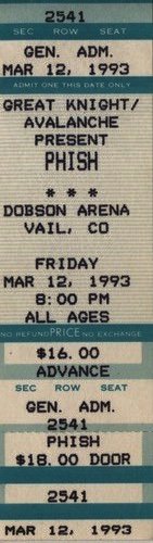 Ticket for 1993-03-12 at Dobson Arena