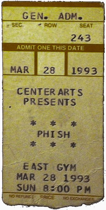 Ticket for 1993-03-28 at East Gym