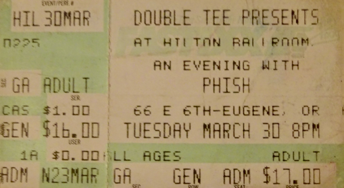 Ticket for 1993-03-30 at Hilton Ballroom