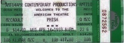 Ticket for 1993-04-14 at American Theater