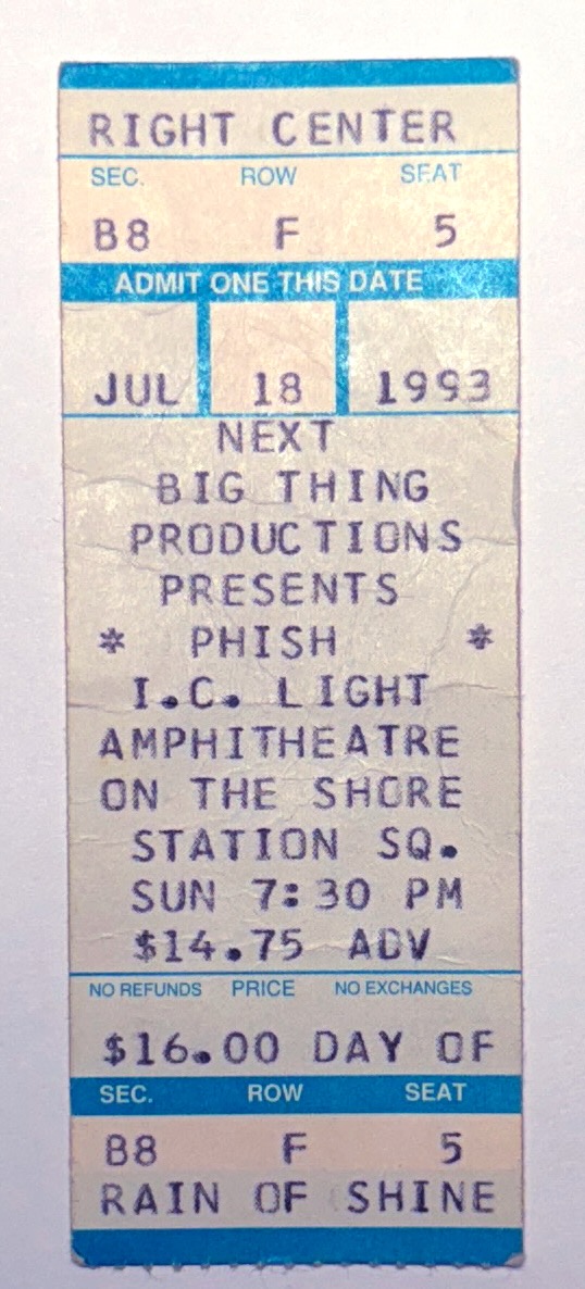 Ticket for 1993-07-18 at IC Light Amphitheater