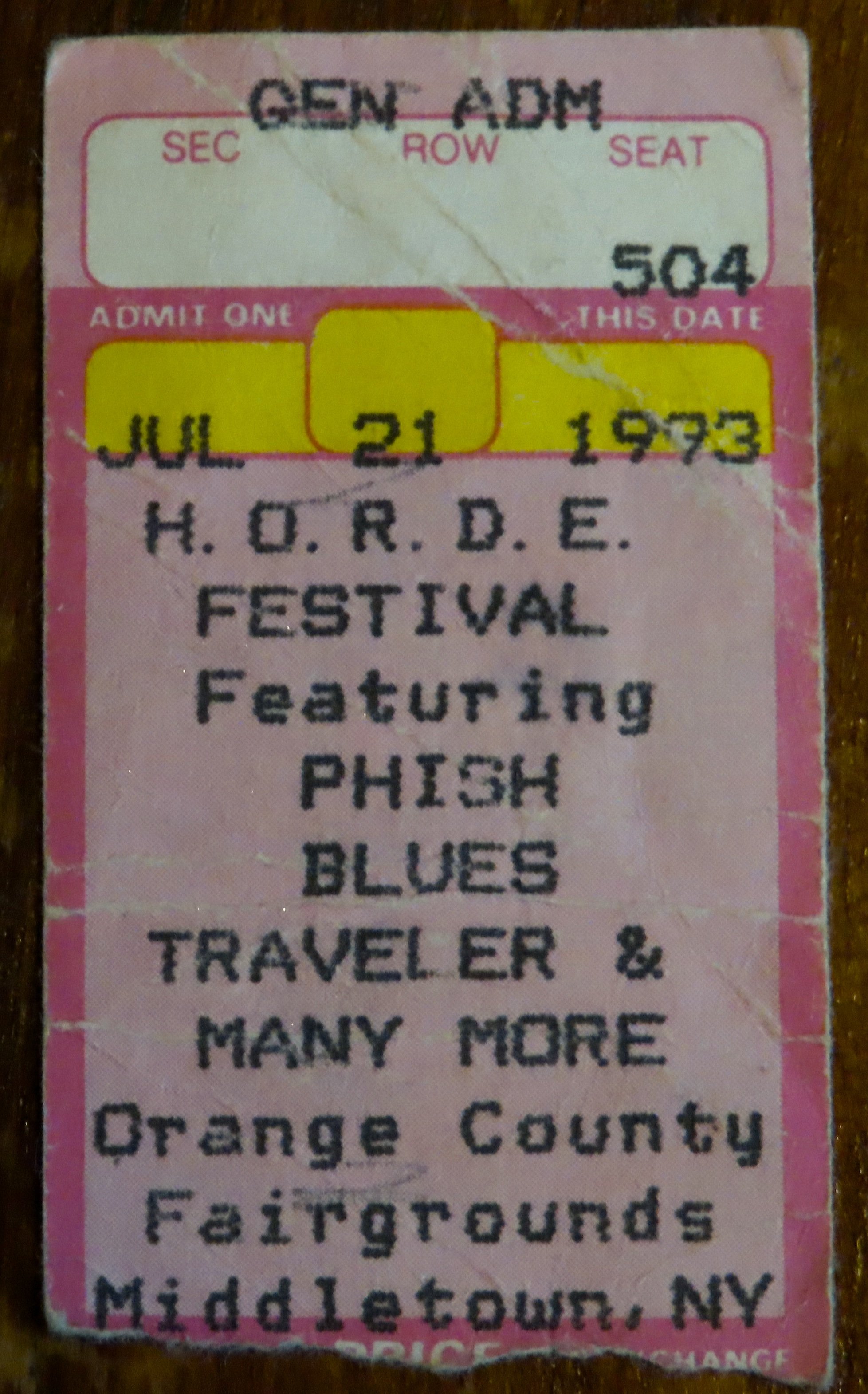 Ticket for 1993-07-21 at Orange County Fairgrounds