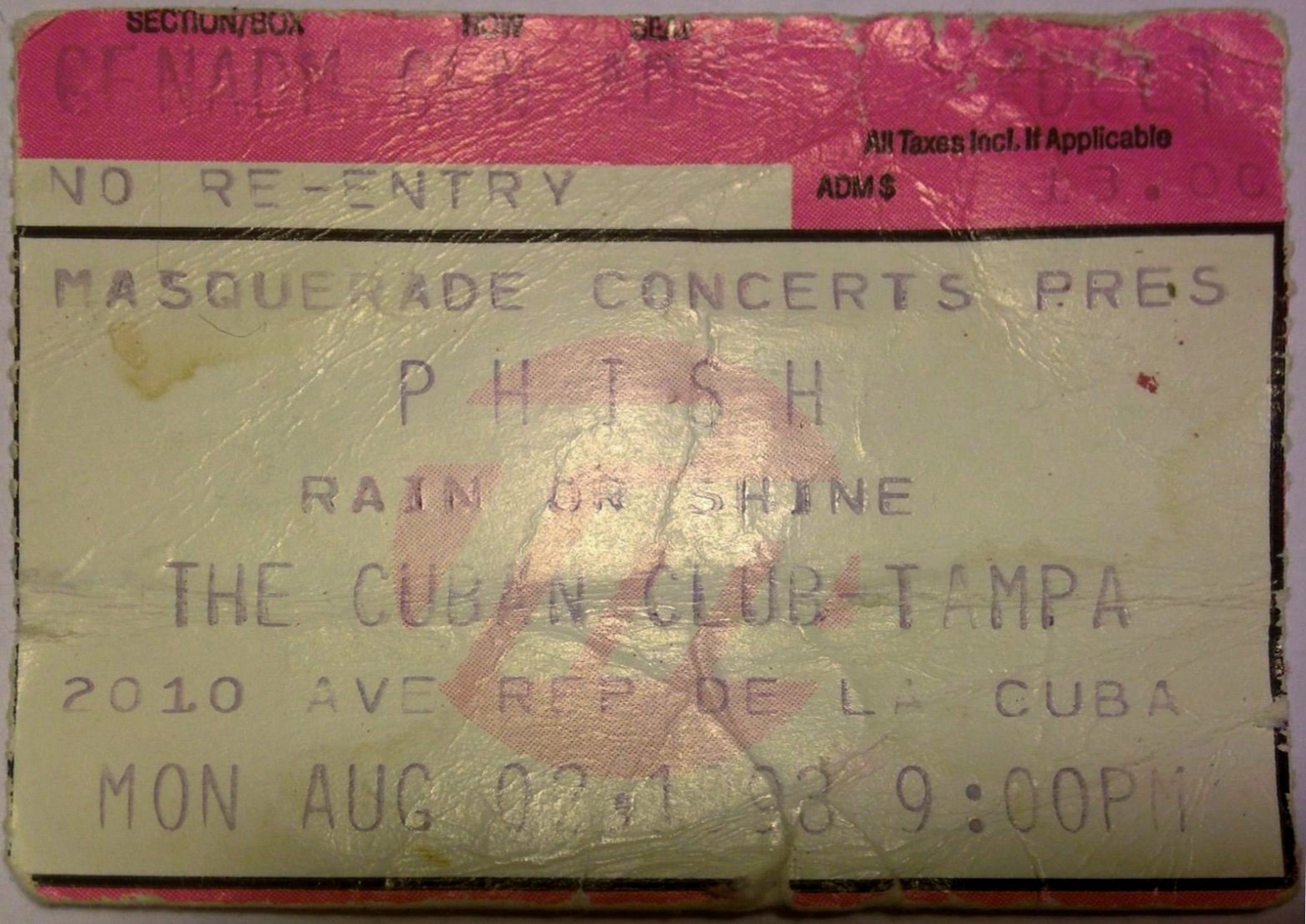 Ticket for 1993-08-02 at Ritz Theatre