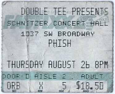 Ticket for 1993-08-26 at Arlene Schnitzer Concert Hall