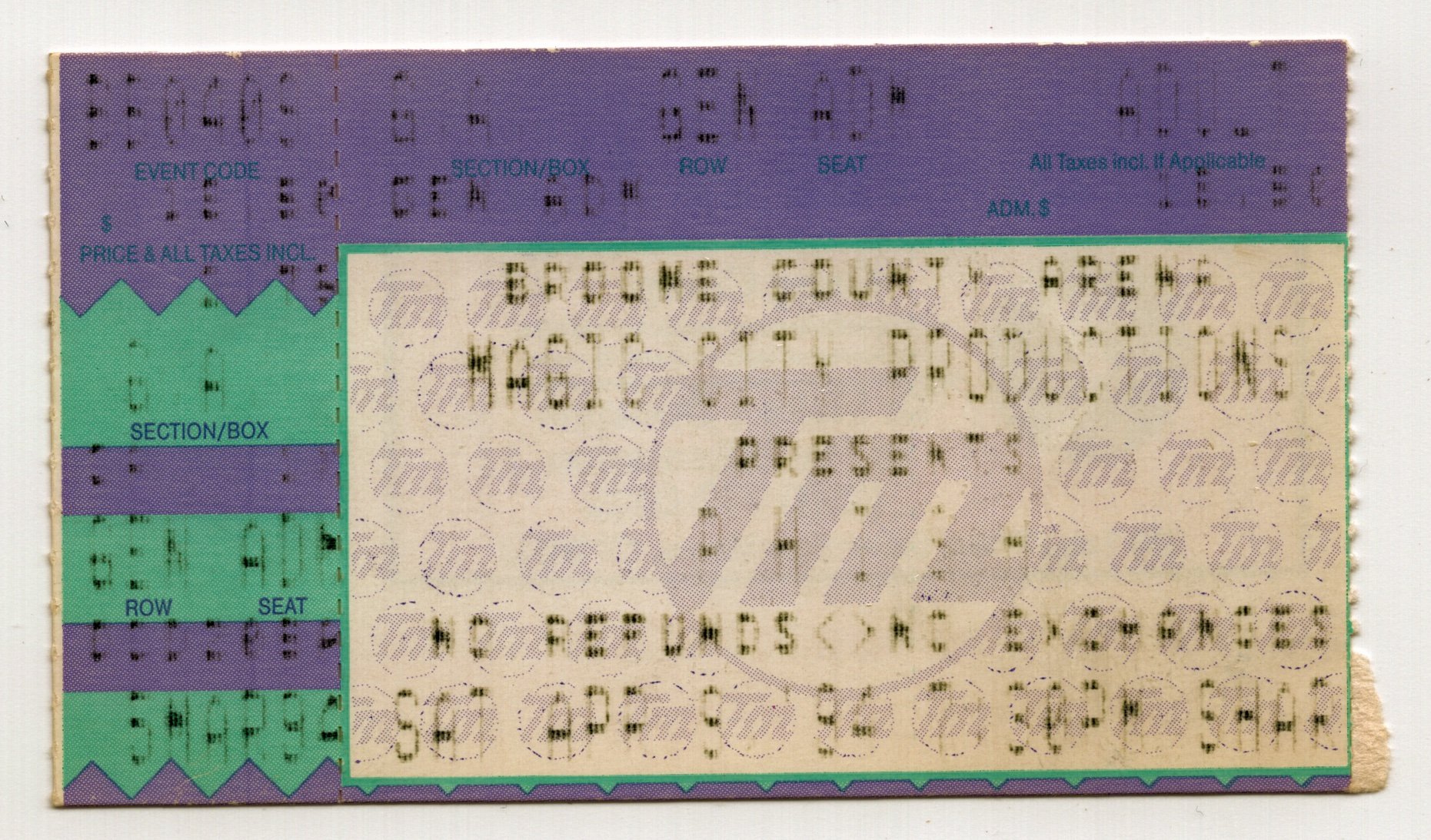 Ticket for 1994-04-09 at Broome County Veterans Memorial Arena