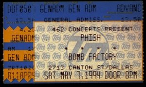 Ticket for 1994-05-07 at The Bomb Factory