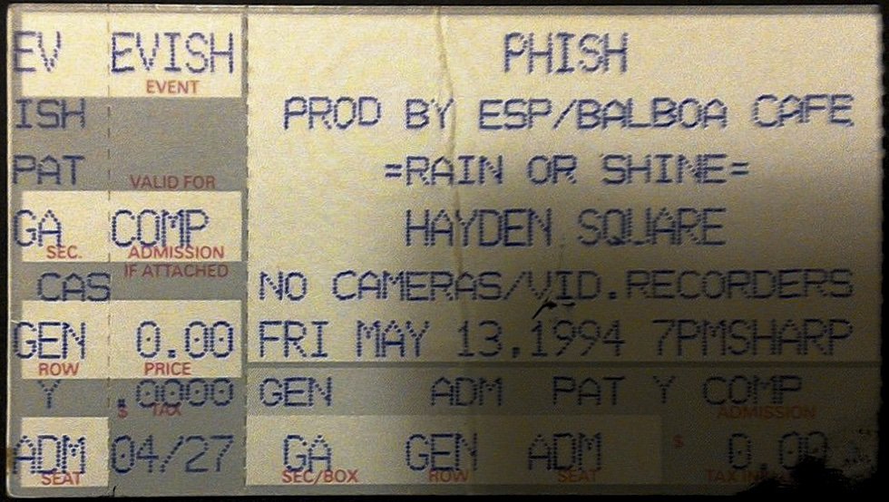 Ticket for 1994-05-13 at Hayden Square