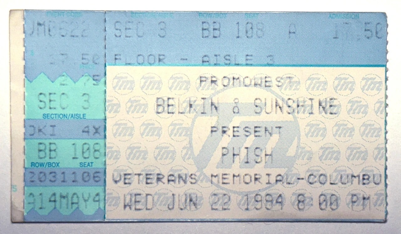 Ticket for 1994-06-22 at Veterans Memorial Auditorium