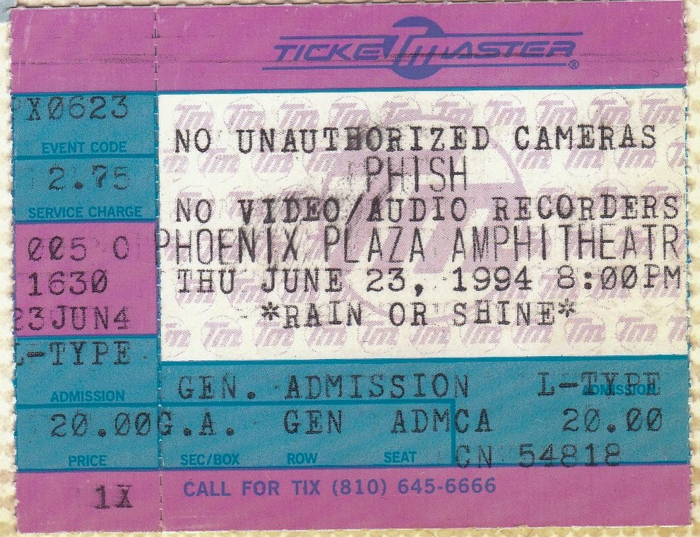 Ticket for 1994-06-23 at Phoenix Plaza Theatre