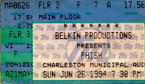 Ticket for 1994-06-26 at Municipal Auditorium