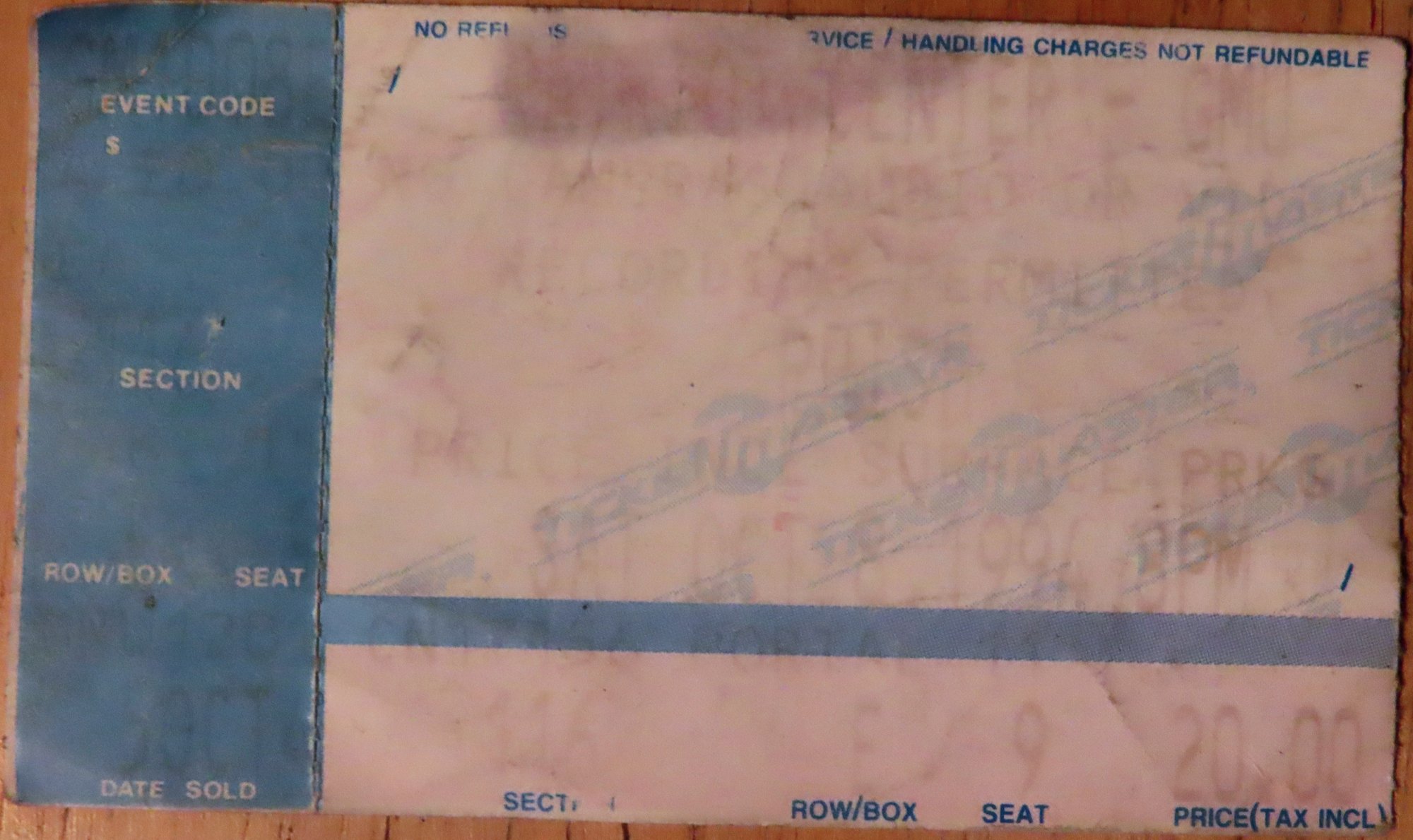 Ticket for 1994-10-18 at Vanderbilt University