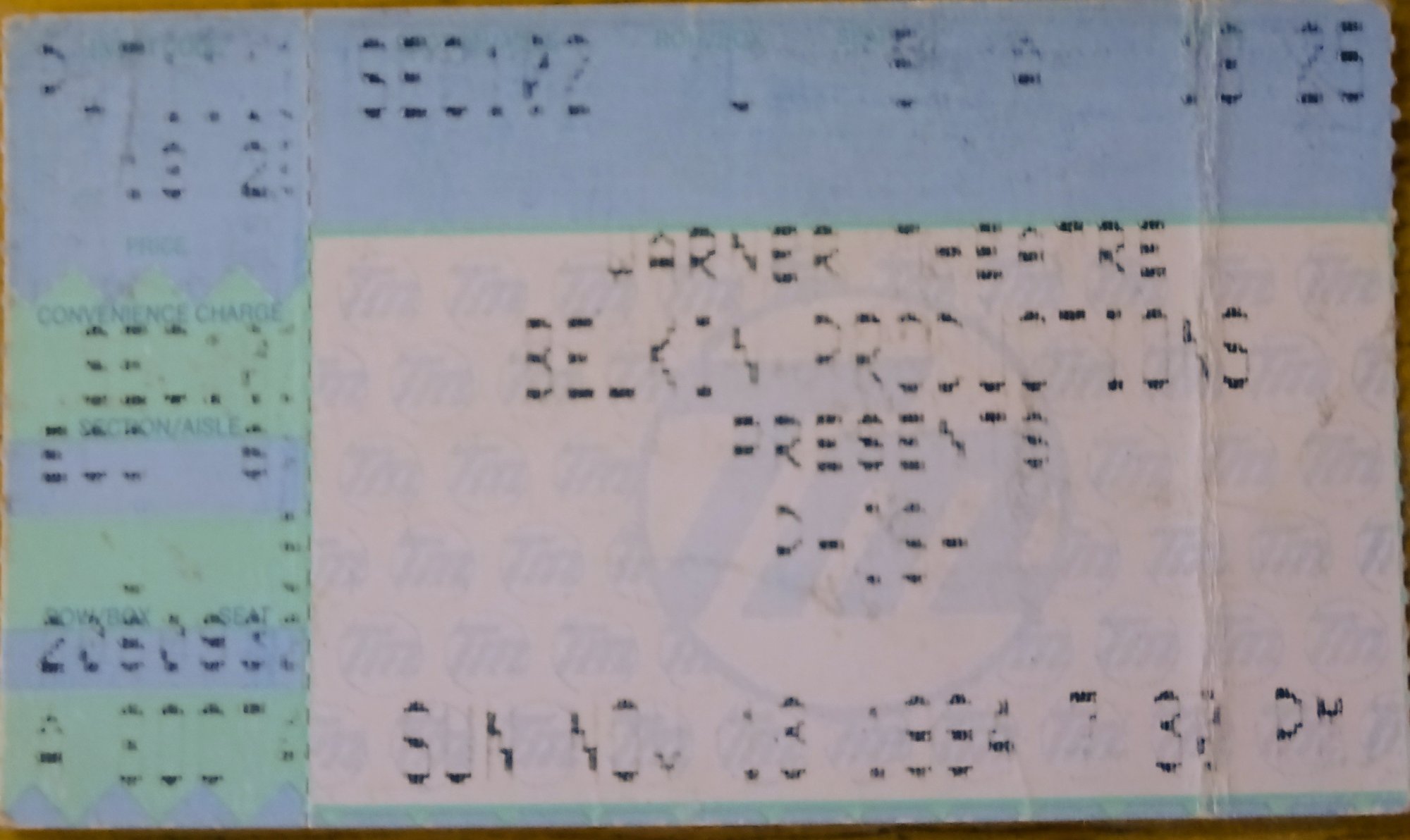 Ticket for 1994-11-13 at Warner Theatre