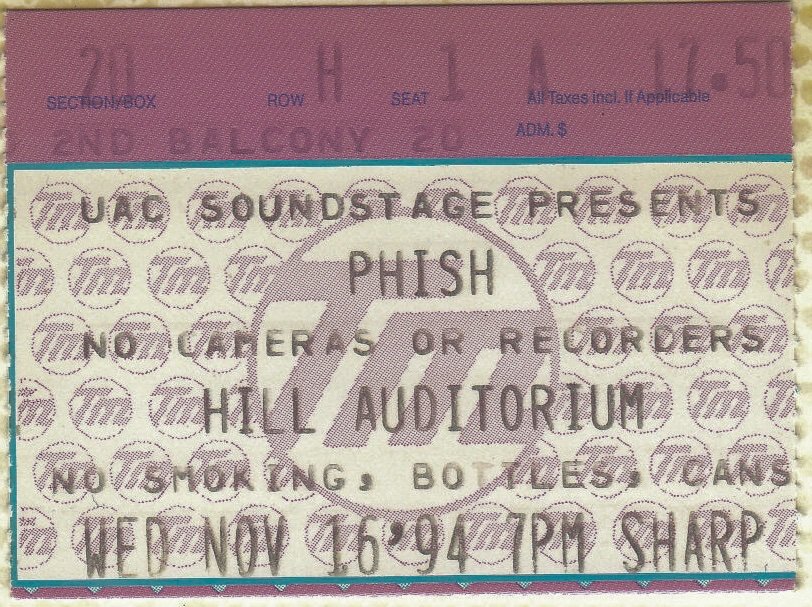 Ticket for 1994-11-16 at Hill Auditorium