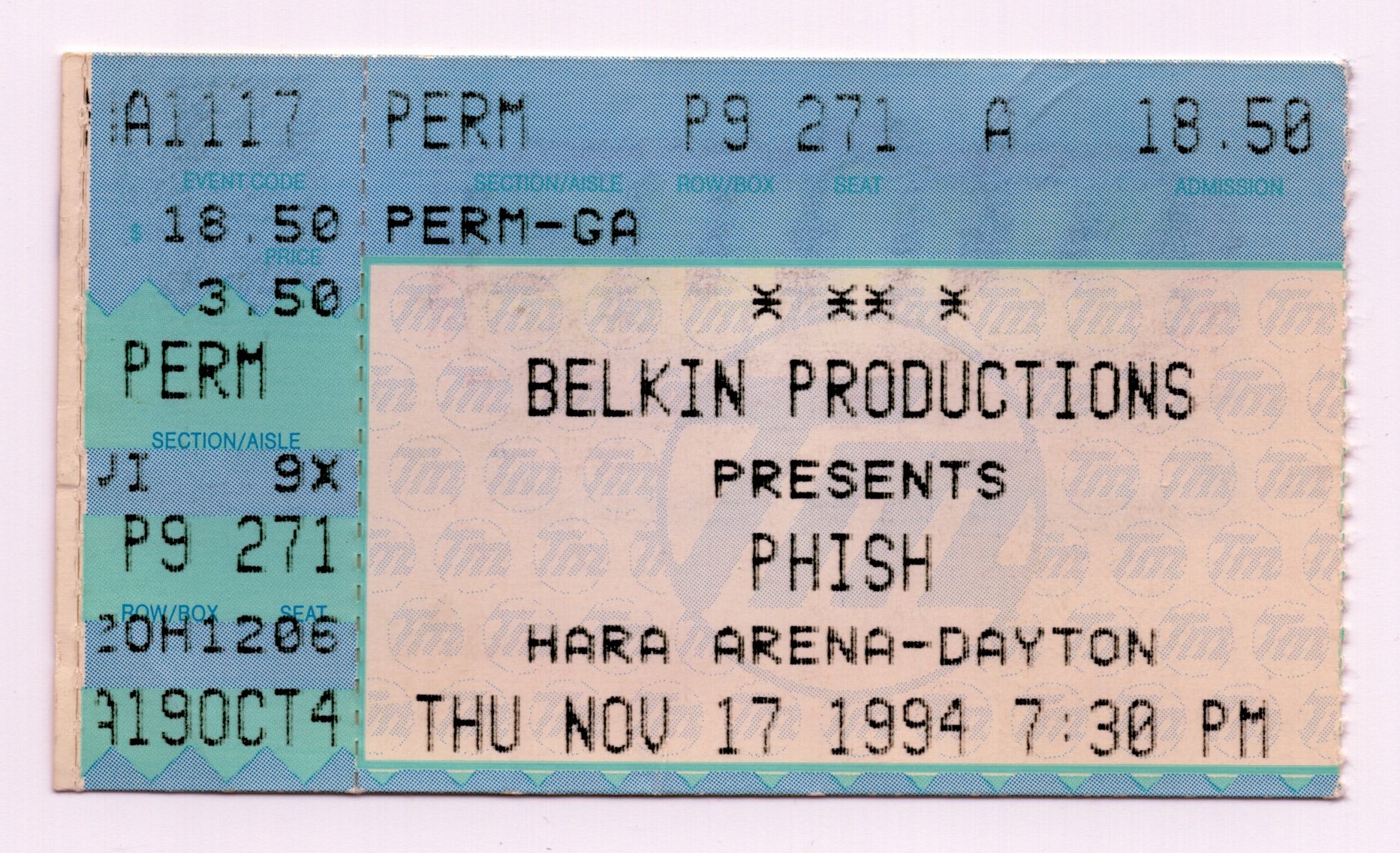 Ticket for 1994-11-17 at Hara Arena