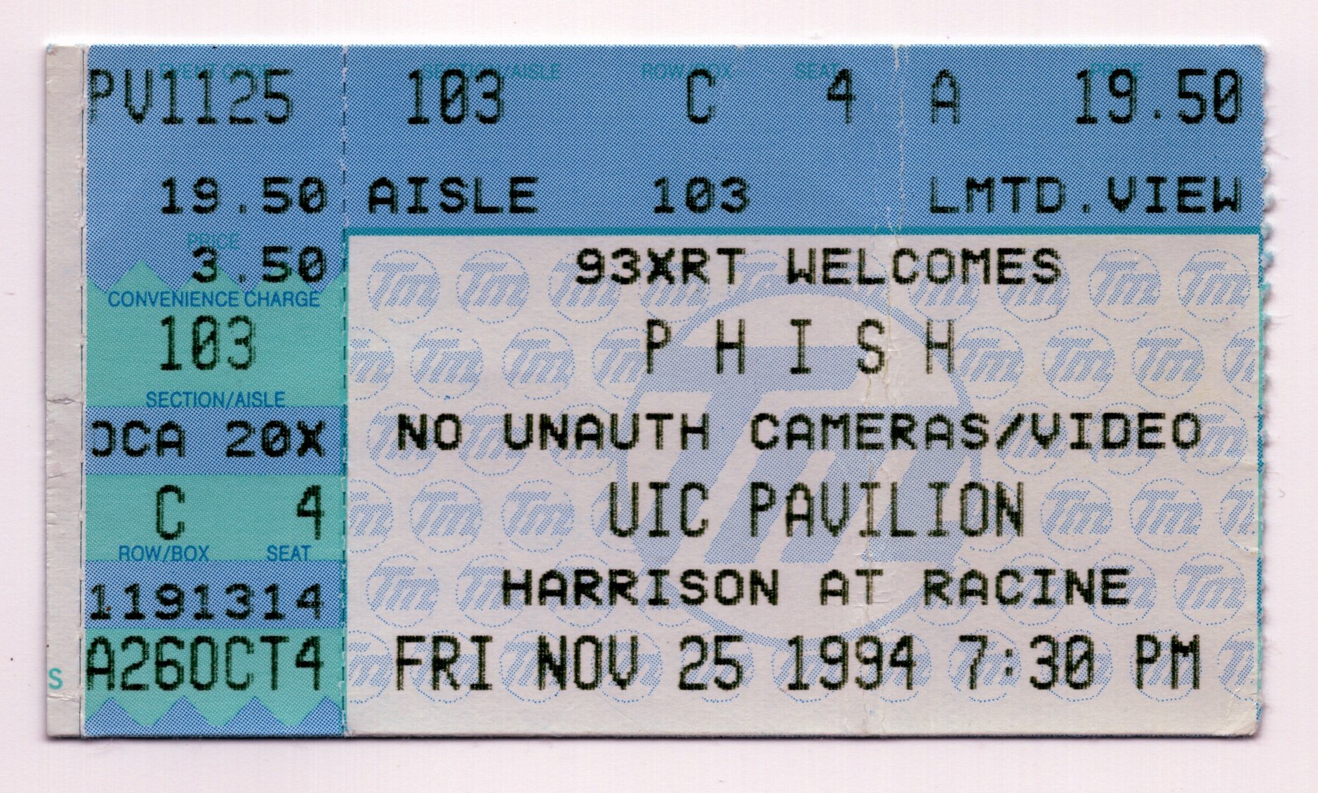 Ticket for 1994-11-25 at UIC Pavilion