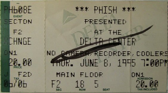Ticket for 1995-06-08 at The Delta Center