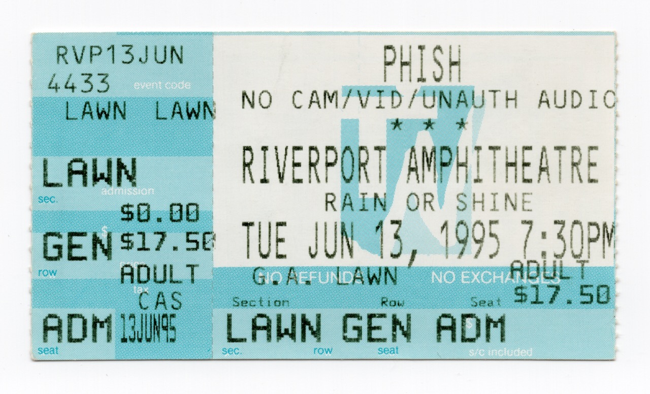 Ticket for 1995-06-13 at Riverport Amphitheater