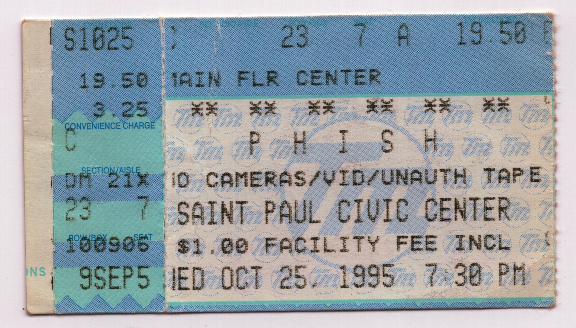 Ticket for 1995-10-25 at St. Paul Civic Center