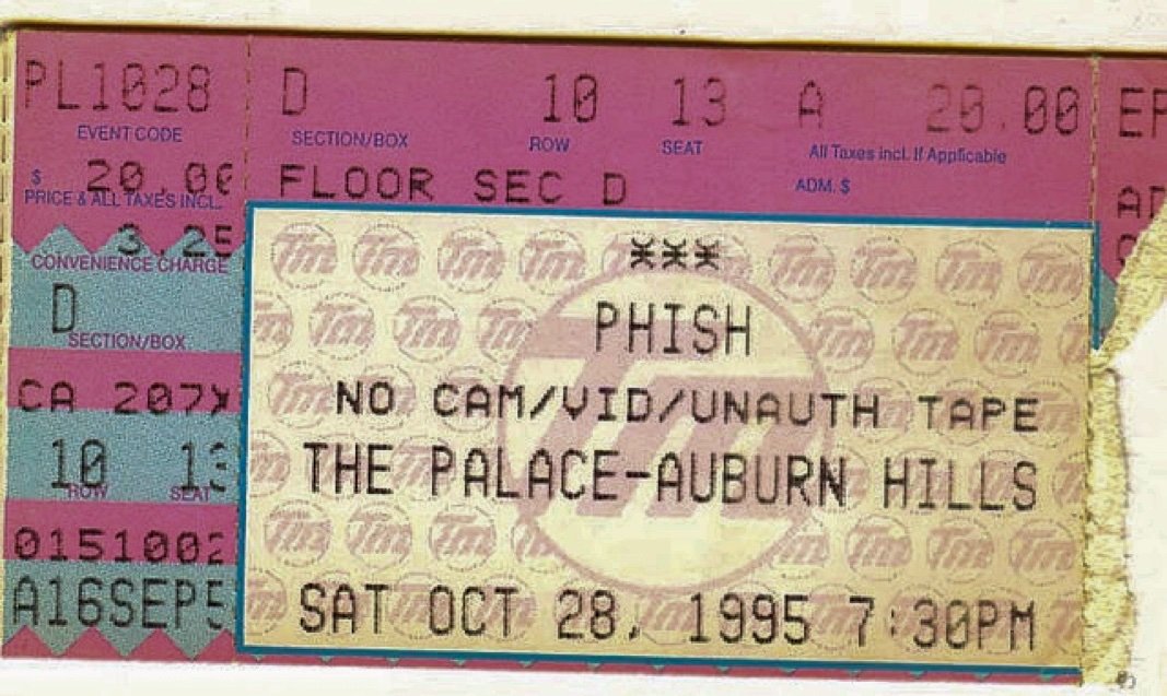 Ticket for 1995-10-28 at The Palace