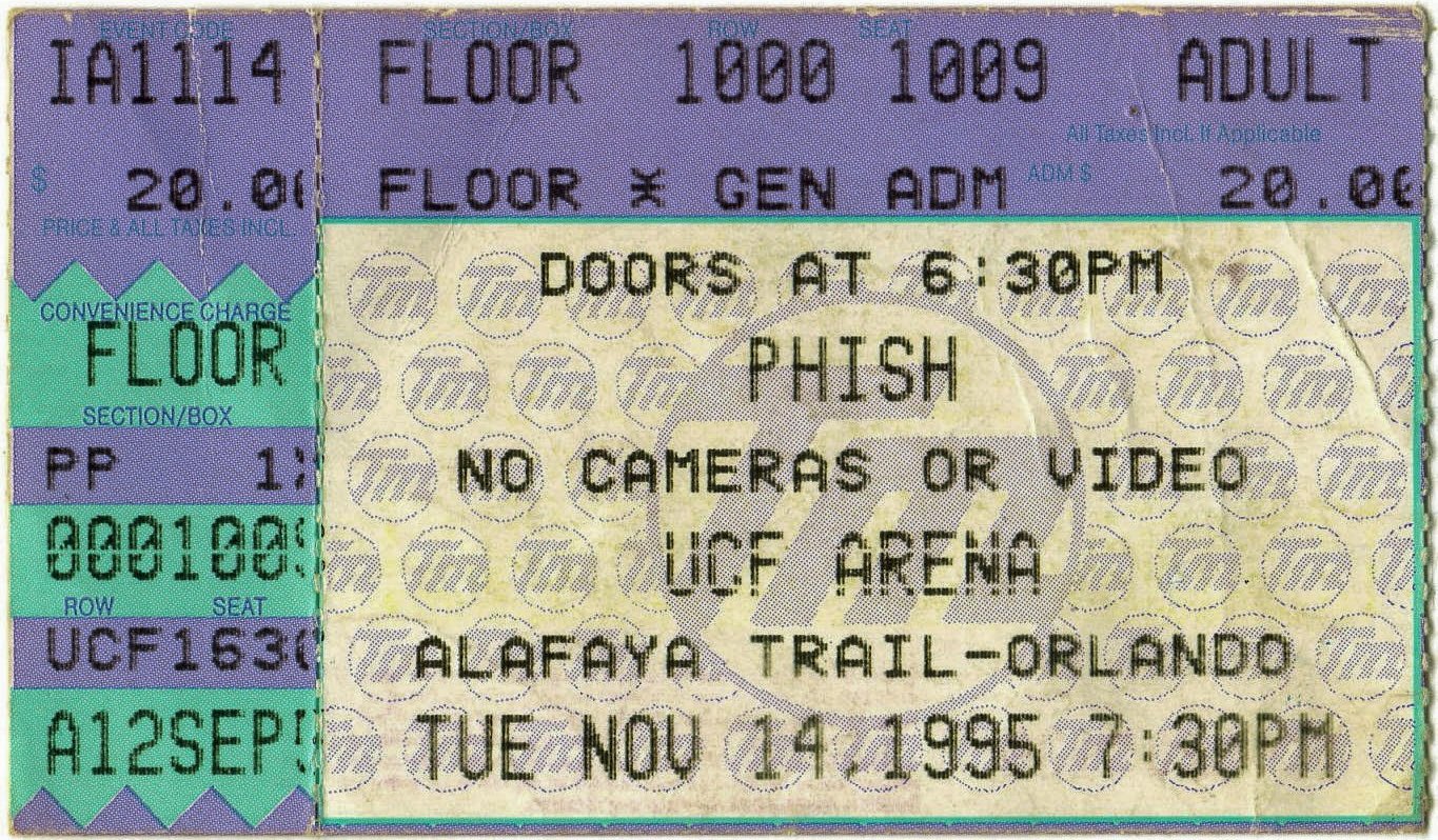 Ticket for 1995-11-14 at University Of Central Florida Arena