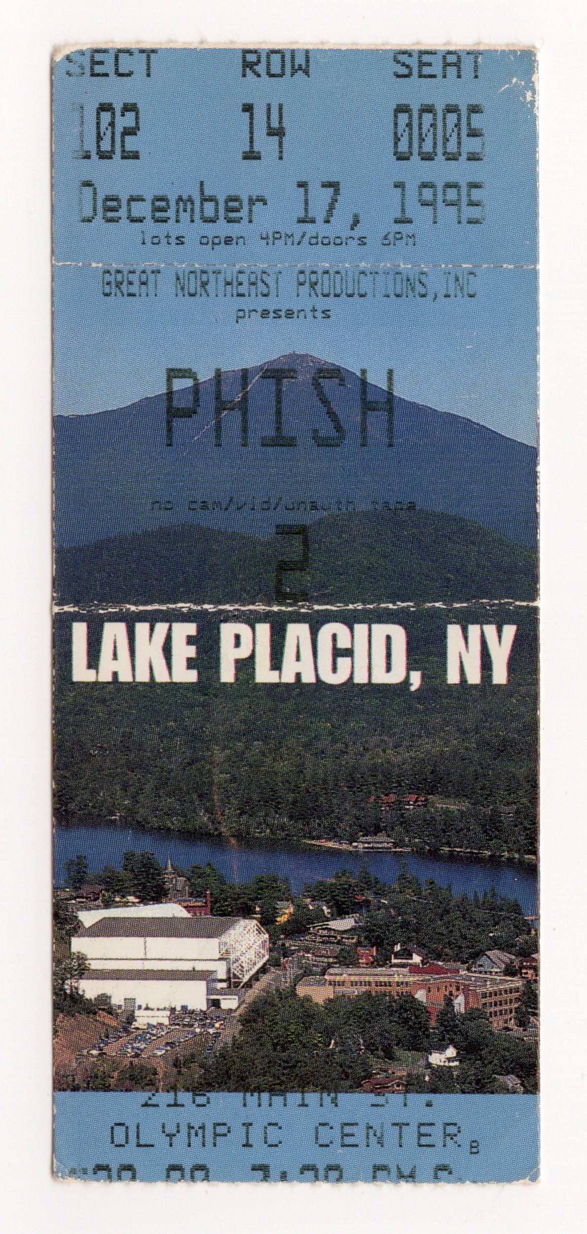 Ticket for 1995-12-17 at Olympic Center
