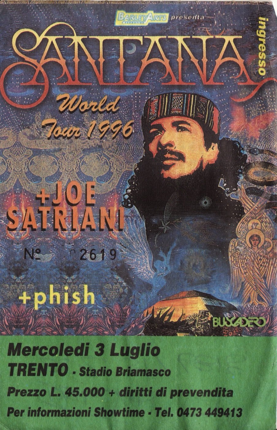 Ticket for 1996-07-03 at Stadio Briamasco