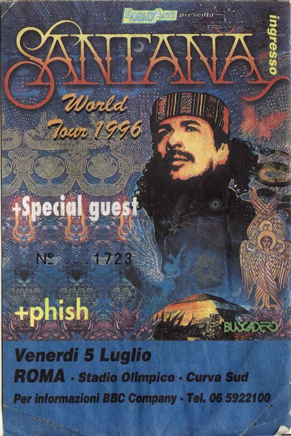 Ticket for 1996-07-05 at Stadio Olimpico