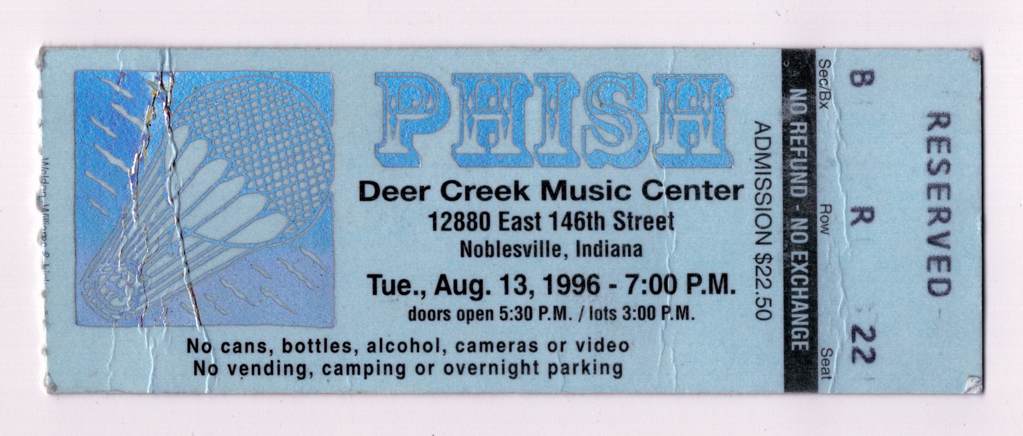 Ticket for 1996-08-13 at Deer Creek