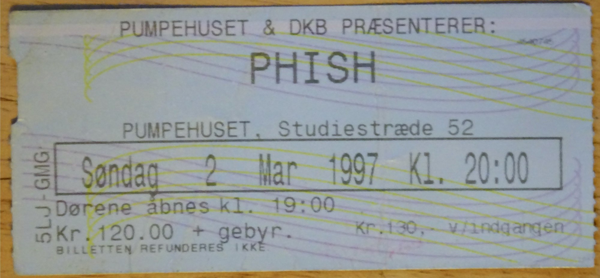 Ticket for 1997-03-02 at Pumpehuset